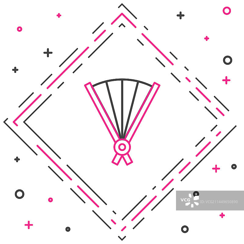 中国或日本传统折纸线性图标图片素材