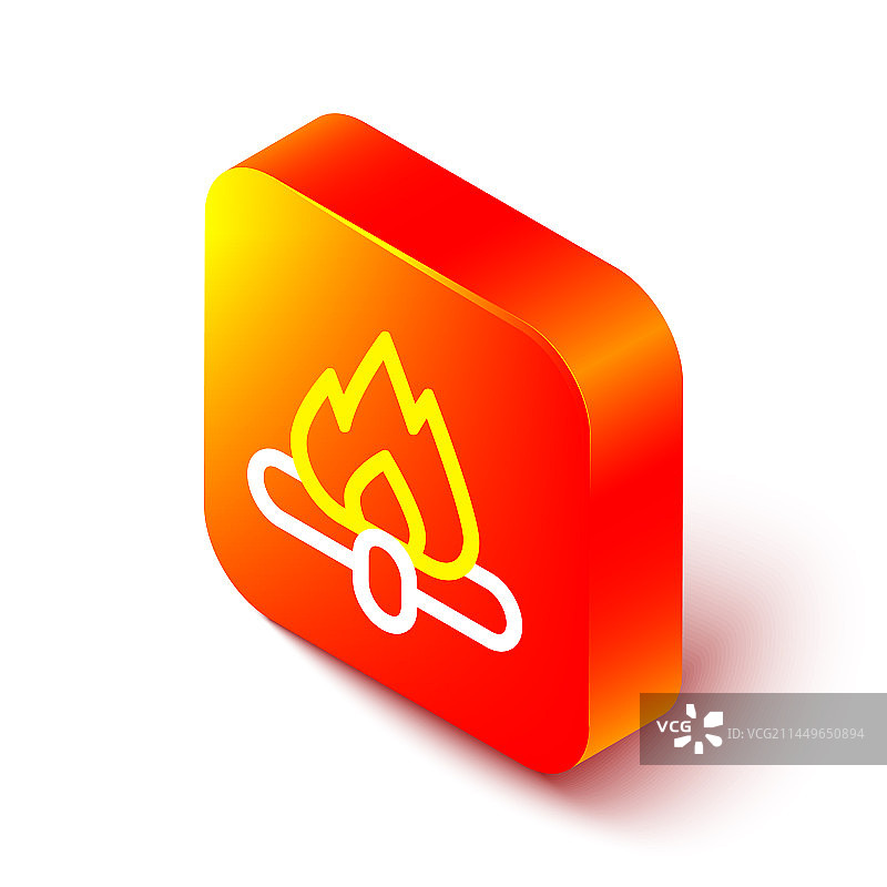 2.5D线条白色背景篝火图标图片素材