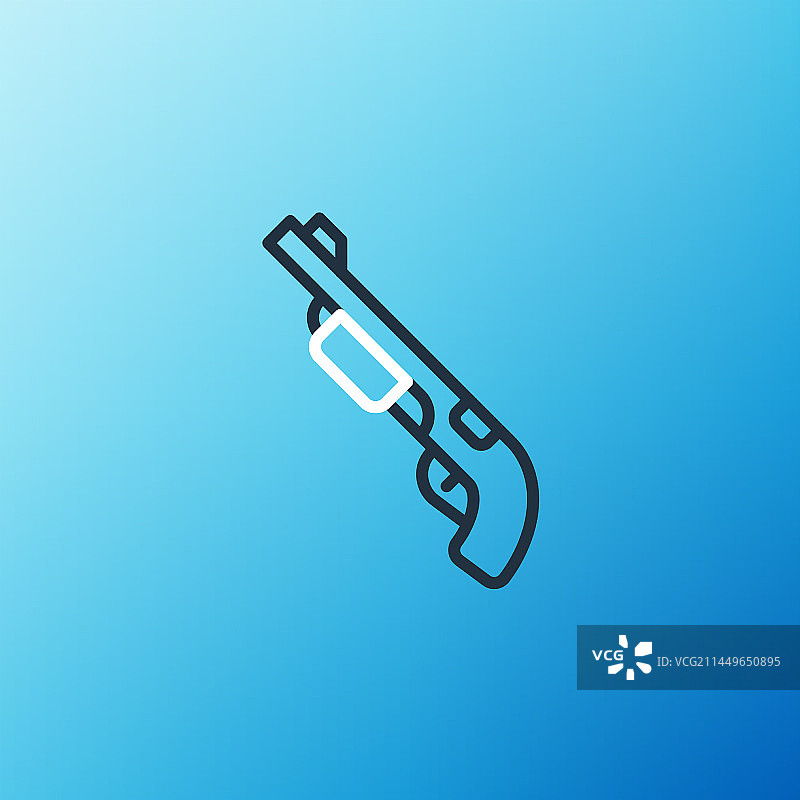 蓝色背景上的线条警用霰弹枪图标图片素材