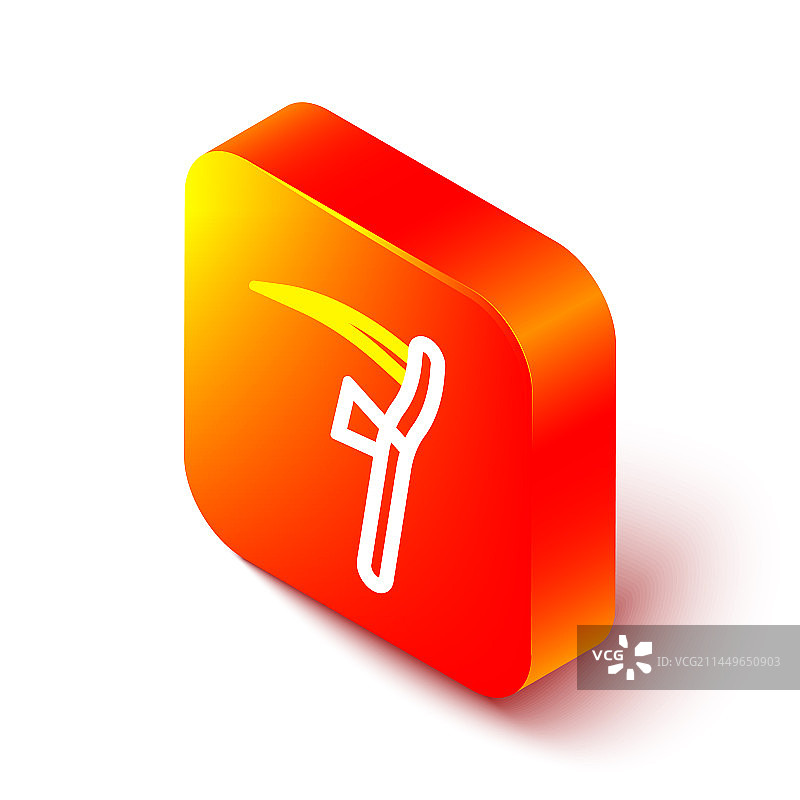 2.5D线条镰刀图标，白色背景图片素材