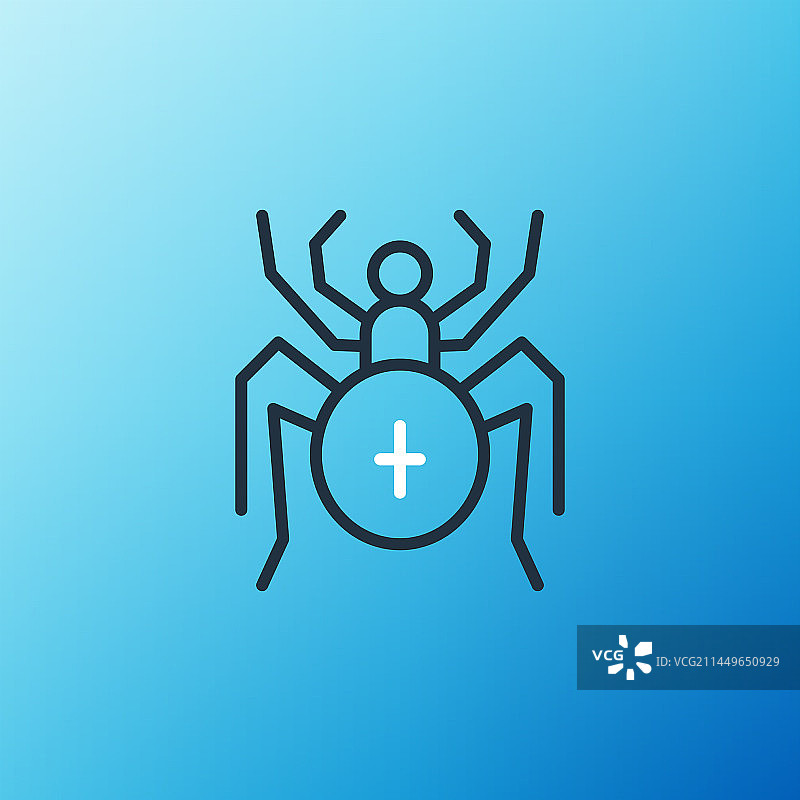 蓝色背景线条蜘蛛图标图片素材
