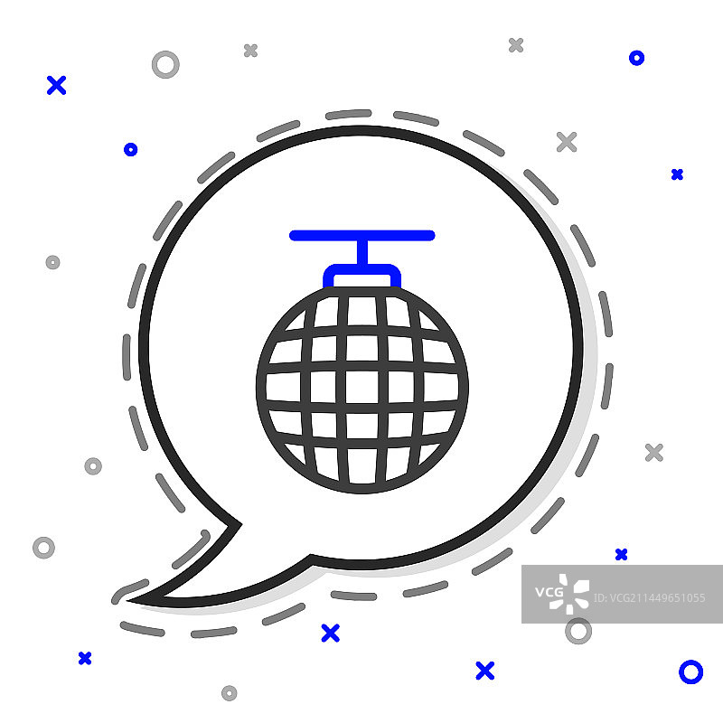 线条迪斯科舞厅球图标图片素材