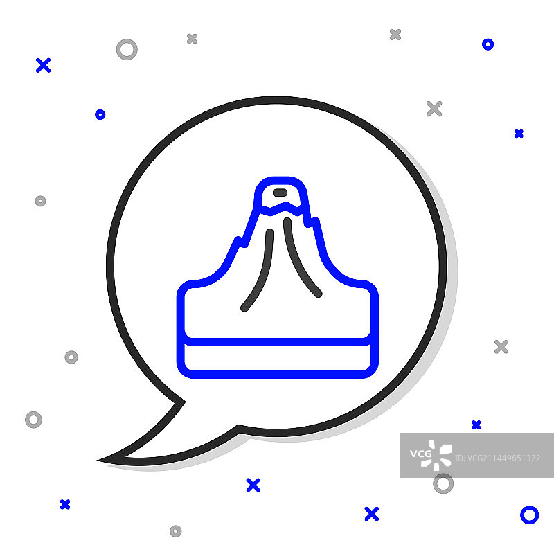 白色背景上的火山线条图标图片素材