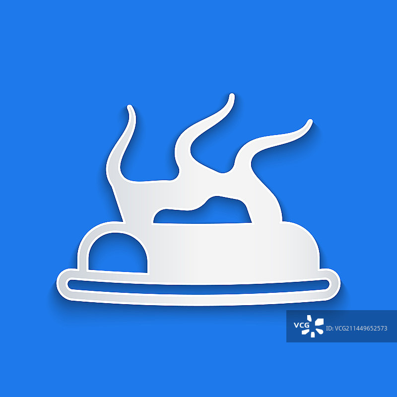 蓝色背景上的剪纸篝火图标图片素材