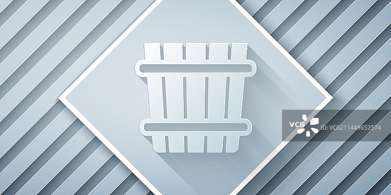 剪纸桑拿桶图标孤立的灰色图片素材