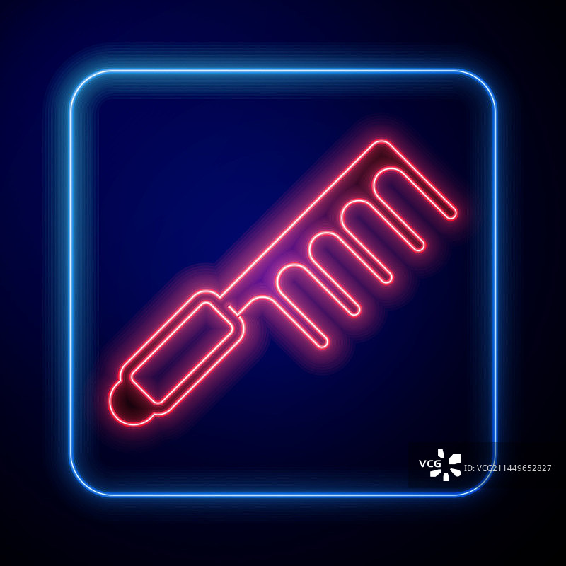 黑色背景上的霓虹发刷图标图片素材