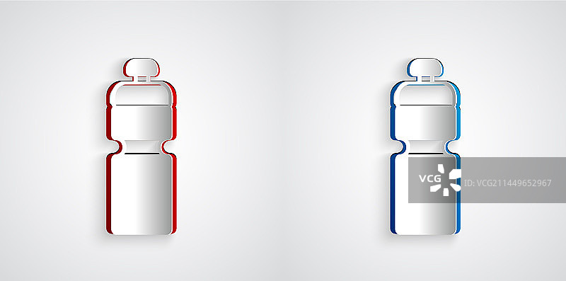 灰色背景上的剪纸健身摇摇杯图标图片素材