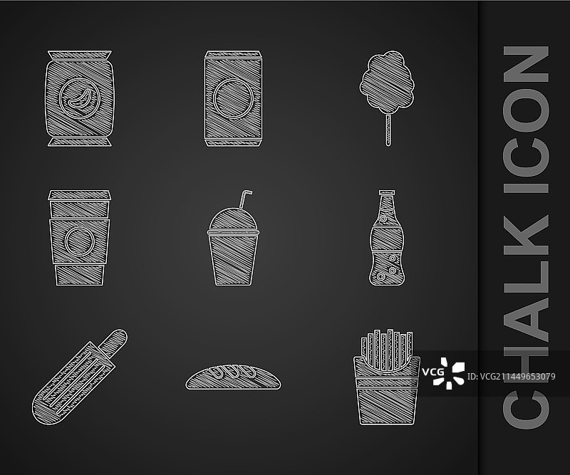 奶昔面包土豆炸薯条套装图片素材