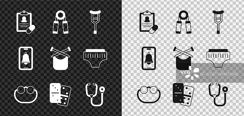 医疗处方运动拉力器拐杖套装图片素材