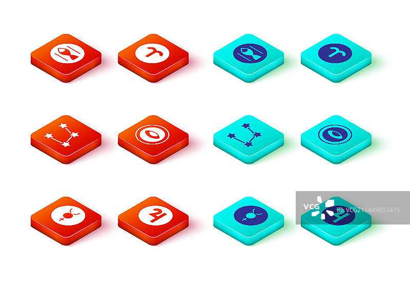 水星木星星座符号套装图片素材