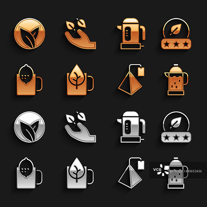 茶杯散装茶叶法压壶套装图片素材