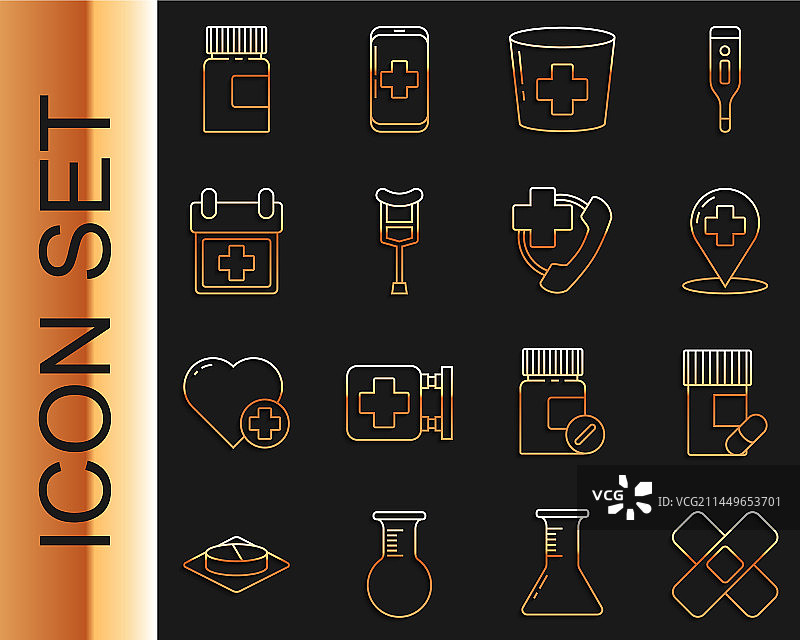 绷带石膏药瓶组合图片素材