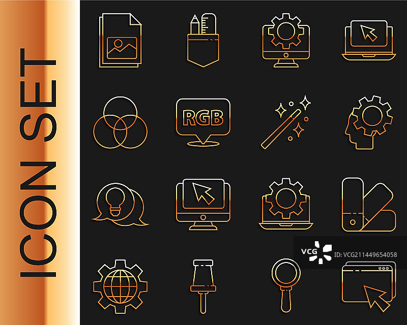 网页设计与开发调色板线条图标图片素材