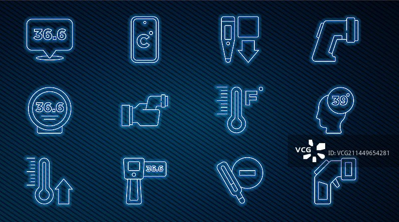 线性数字体温计图片素材