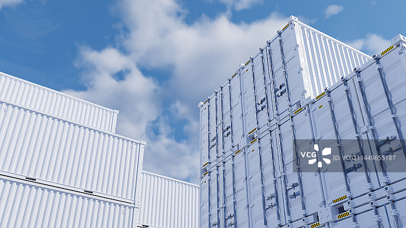 3D渲染高清天空下的集装箱图片素材