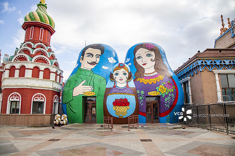 满洲里套娃广场图片素材