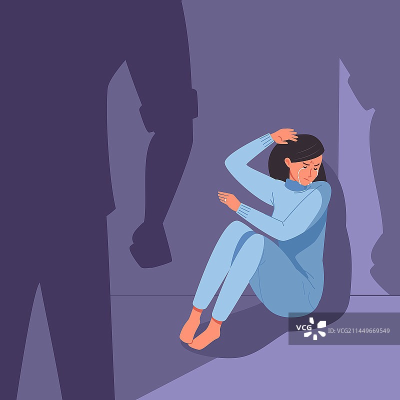 男人对女人实施家庭暴力概念图片素材