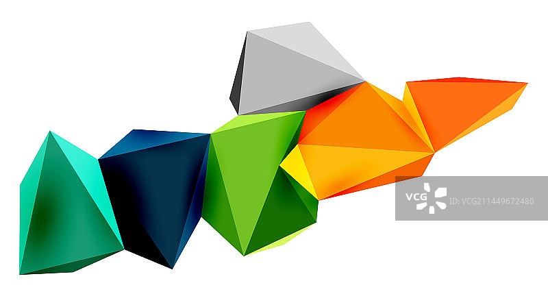 3d低多边形三角形设计元素图片素材
