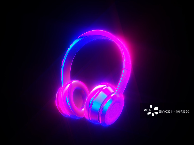 3D炫彩耳机插图图片素材