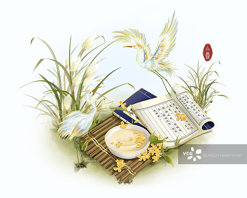 秋季节气白露清秋图片素材