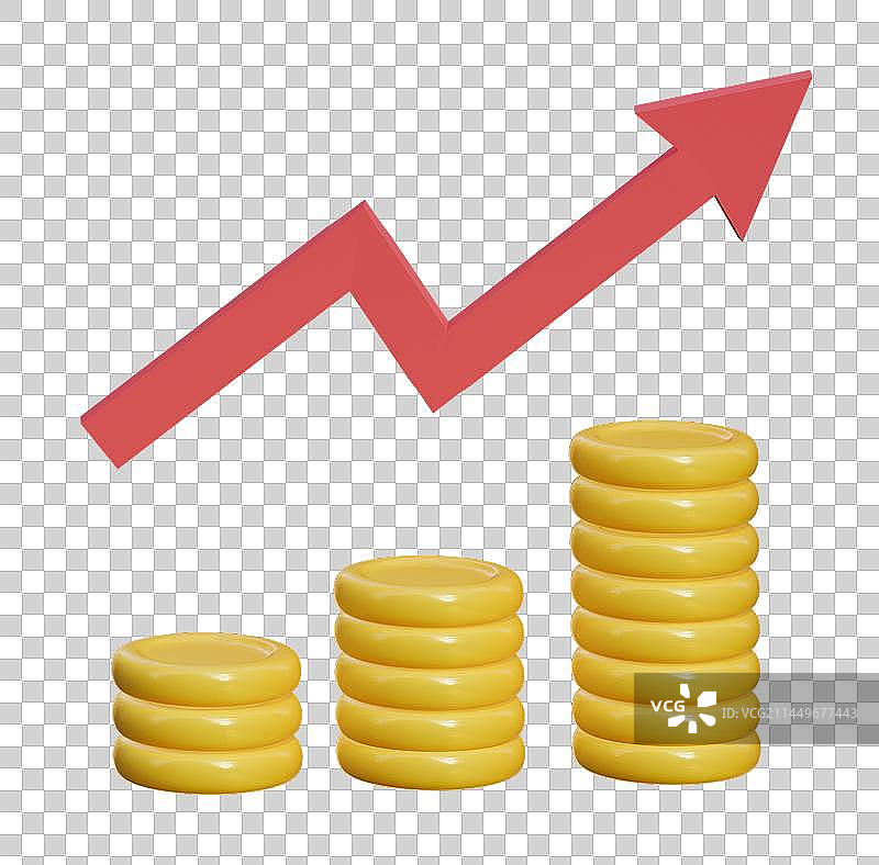 储蓄增加3D插画元素图片素材