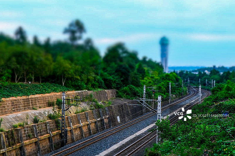 四川省绵阳市户外铁路，高铁，立交桥，交通，运输图片素材