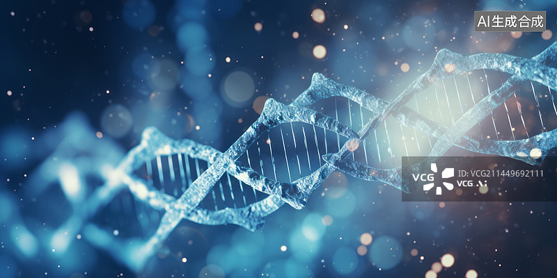 【AI数字艺术】DNA螺旋结构科技概念背景图图片素材
