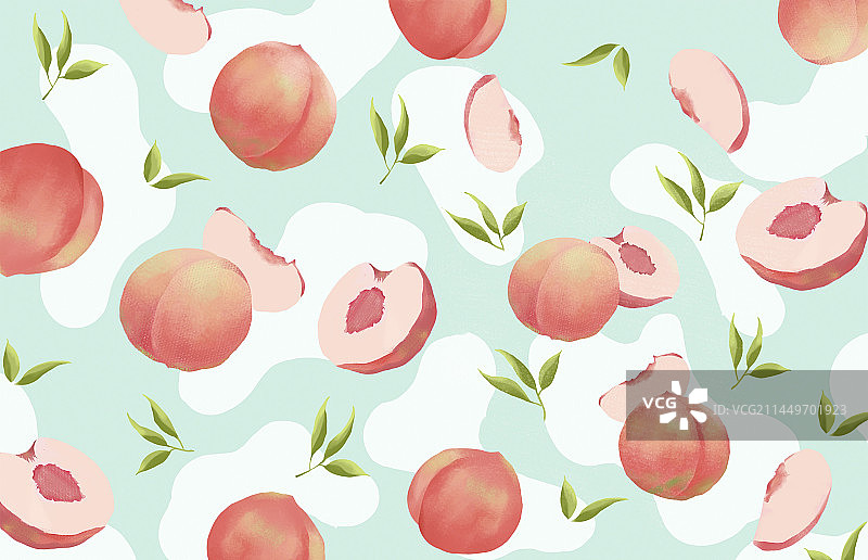 白桃乌龙茶包装桃子水蜜桃插画背景素材图片素材