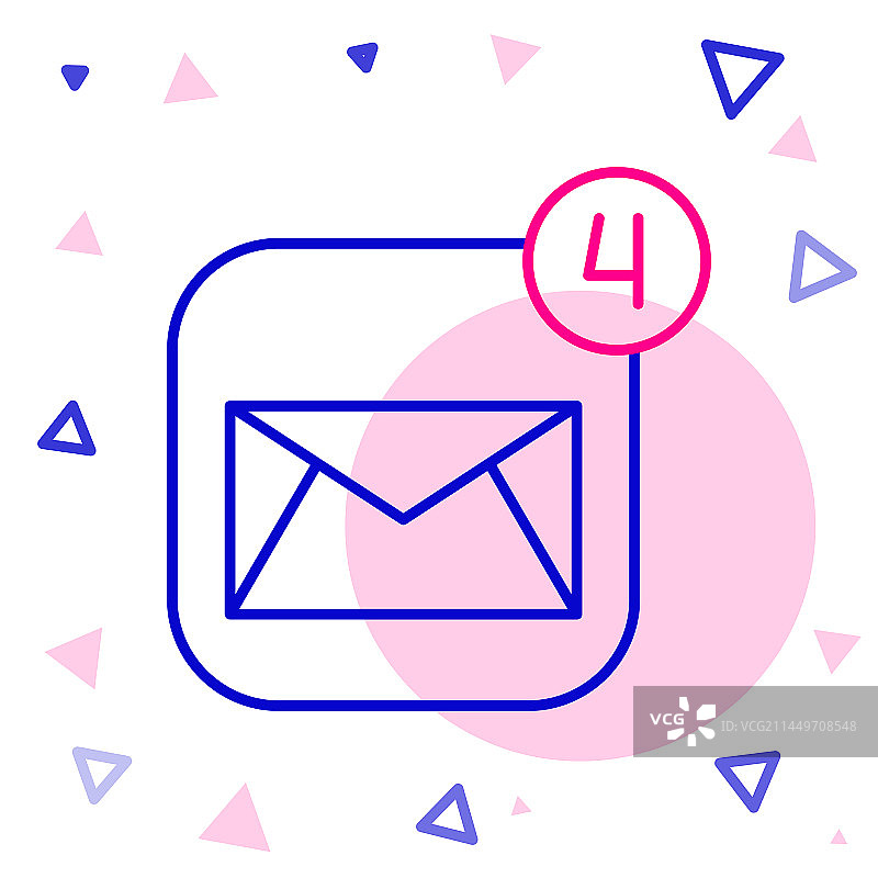 白色背景上的线性信封图标图片素材