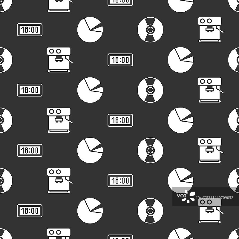 CD或DVD光盘咖啡机数字闹钟图片素材