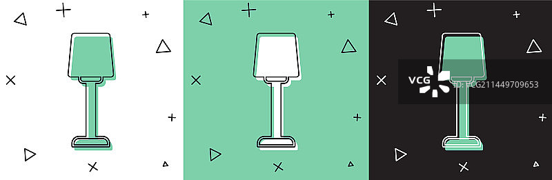 白色和绿色背景上的台灯图标图片素材