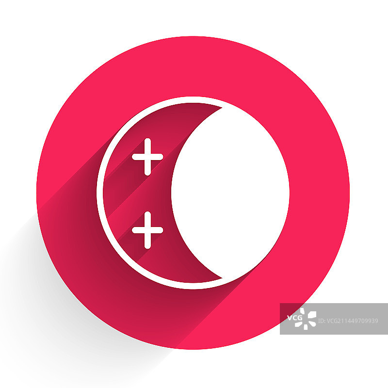 具有长阴影的白色日食图标图片素材