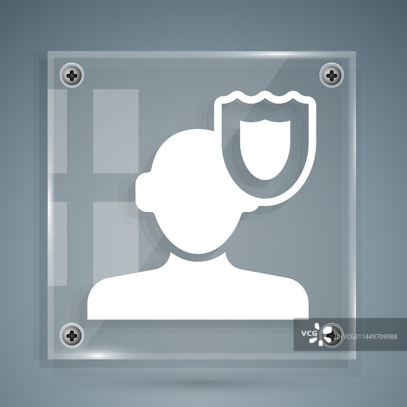 灰色背景上的白色心理学图标图片素材