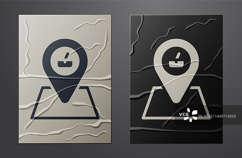 皱纹纸上的白色野餐地点图标图片素材