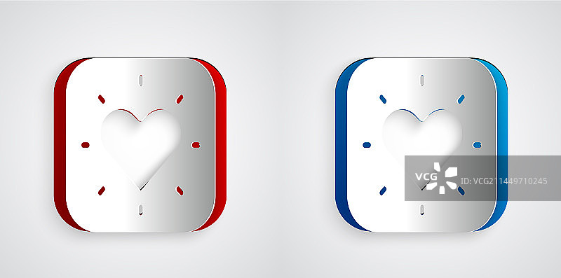 纸 Art 心形图标，灰色背景图片素材