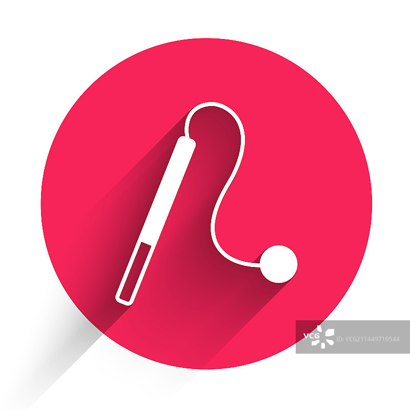 白色宠物猫玩具图标，长阴影隔离图片素材