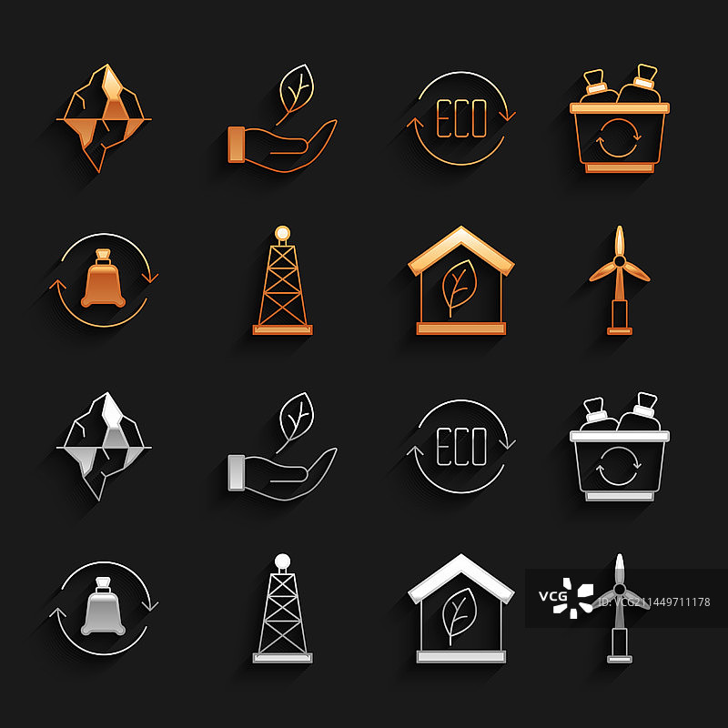 含石油钻井平台回收箱风力涡轮机环保设置图片素材