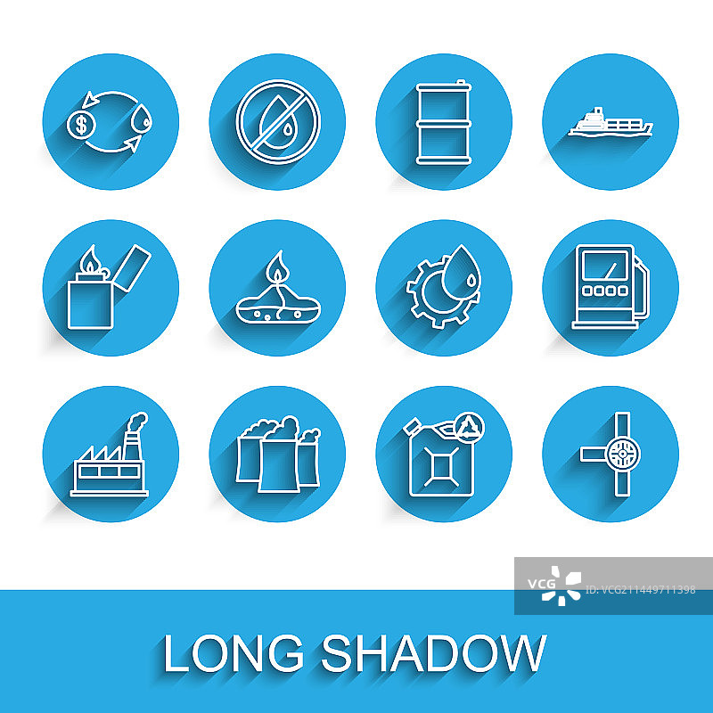 石油工业工厂建筑交易所图标集图片素材