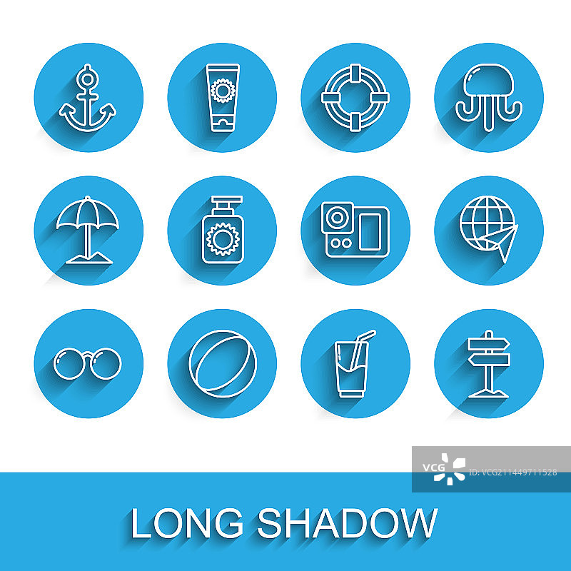 眼镜、沙滩球、船锚、鸡尾酒图案图片素材
