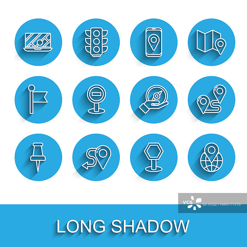 线路图钉路线城市地图图片素材