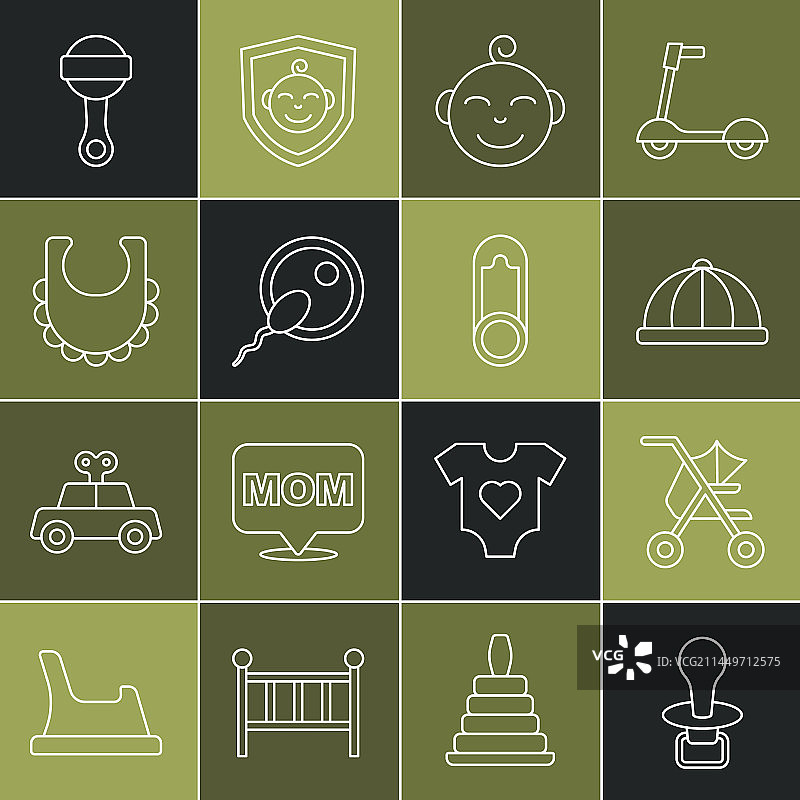 婴儿奶嘴推车帽子套装图片素材