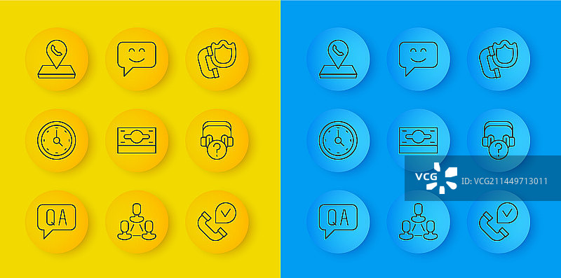 问答时钟纸叠线条组合图片素材