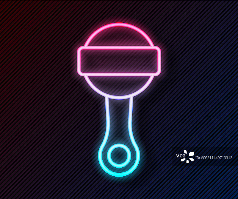 发光的霓虹灯线条拨浪鼓婴儿玩具图标图片素材