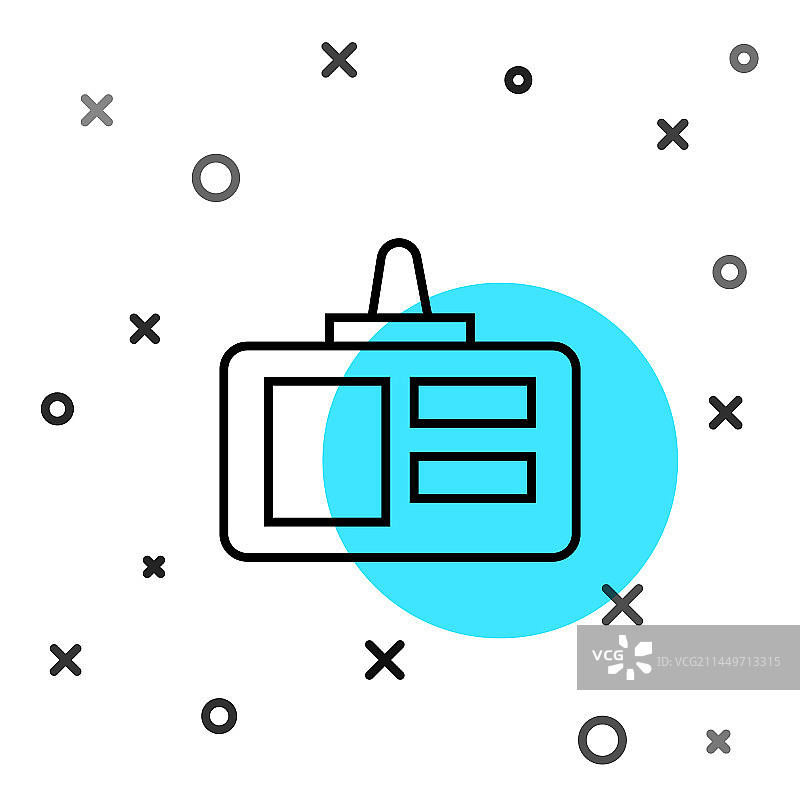 黑色线条身份识别徽章图标图片素材