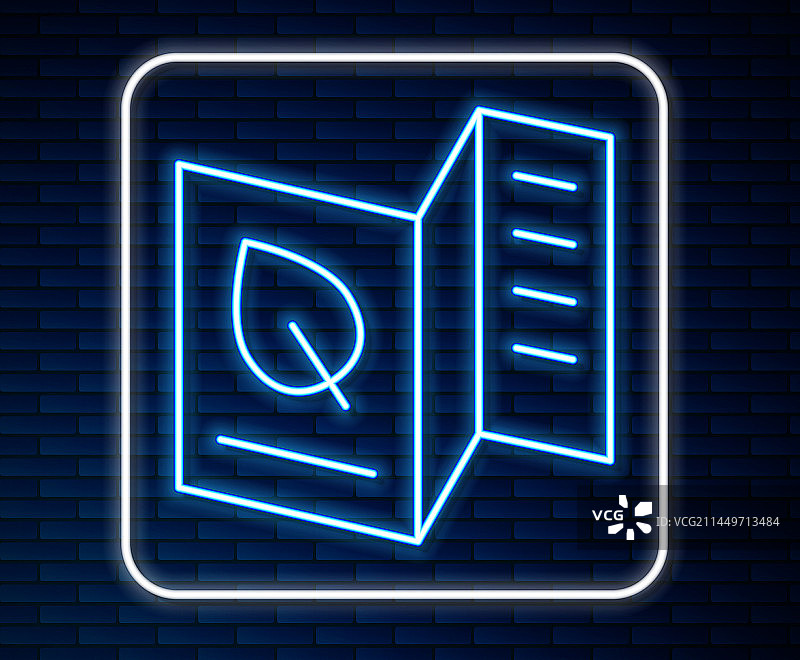 发光霓虹灯素食菜单图标图片素材