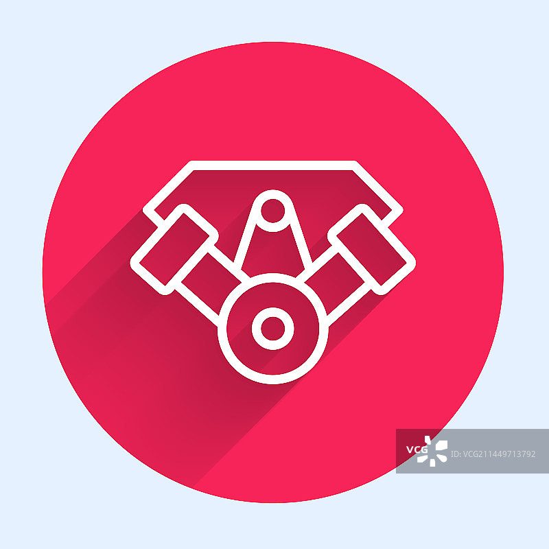 白色线条汽车发动机图标图片素材