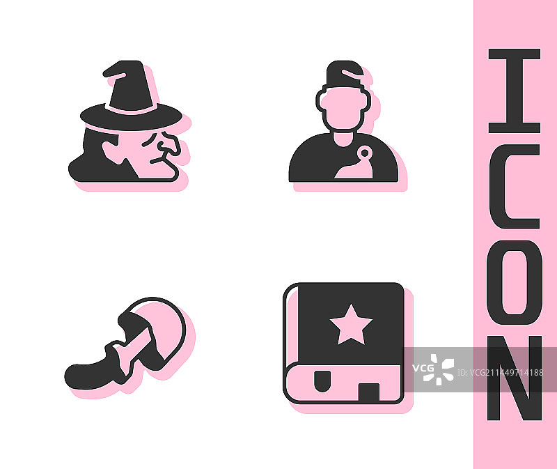 古代魔法书、女巫和裸盖菇图片素材