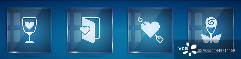 香槟情人节宣传单图片素材