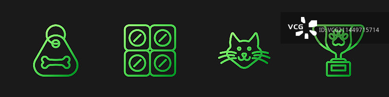 猫狗项圈、骨头饰品和宠物图片素材