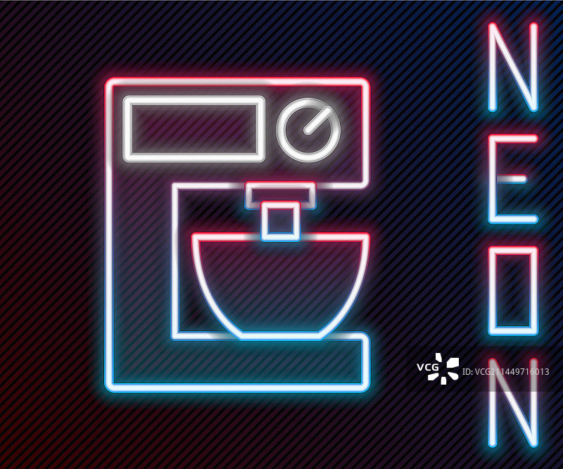 发光霓虹线电动搅拌机图标图片素材